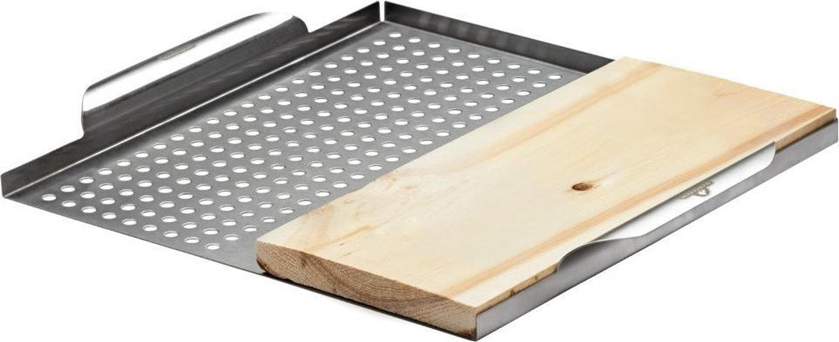 RVS groentekorf incl. cederhouten plank