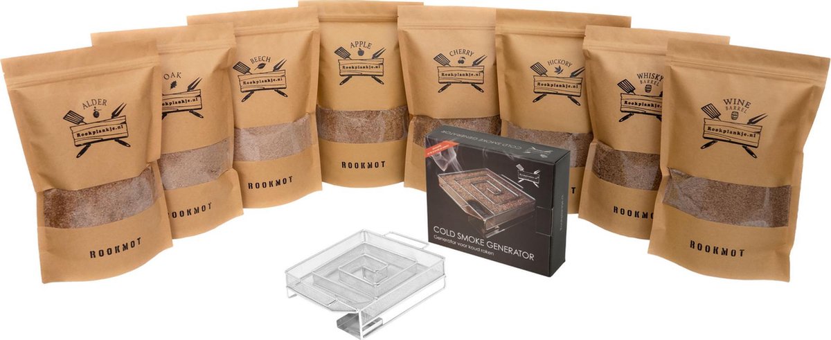 Rookmot Assortiment XXL | Cold Smoke Generator | BBQ | Rookhout