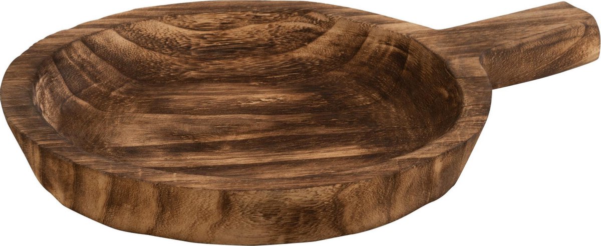 Ronde houten schaal met handvat | 43 x 33 x 4