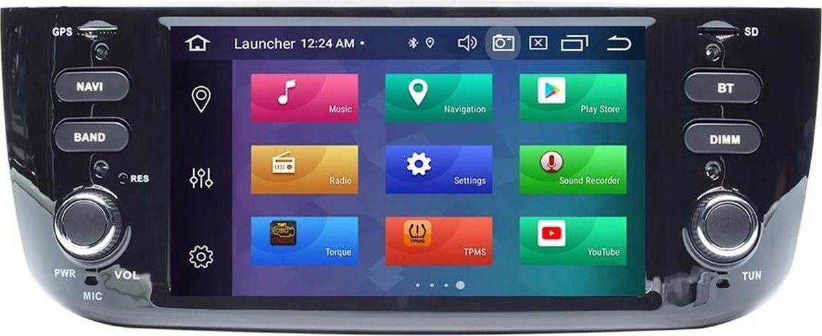 Fiat Grande Punto Linea met ingebouwde CarPlay 2012-2015 Android 10 navigatie en multimediasysteem dvd bluetooth usb wifi 2+16GB