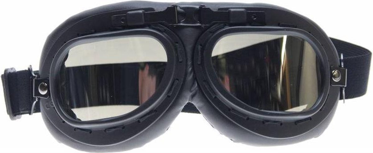 CRG zwarte motorbril - Helder glas