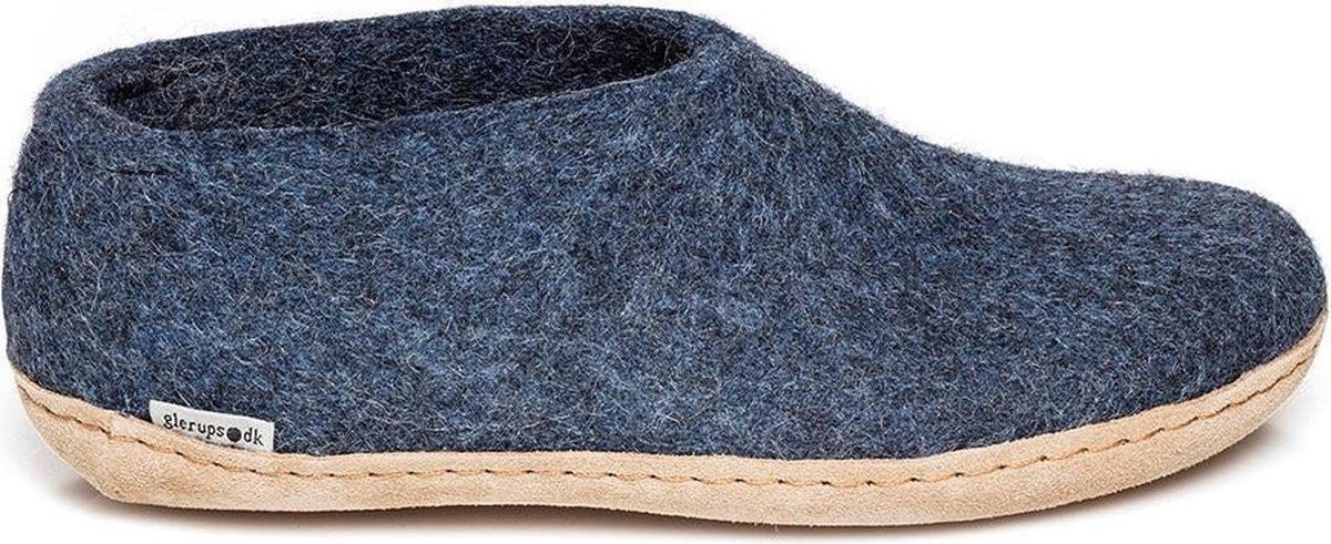 Glerups Schoen met leren zool-Blauw-37