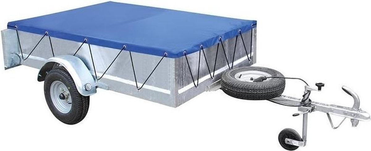 Aanhanger afdekzeil met elastisch koord blauw  208 x 114 cm
