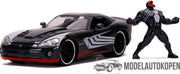 2008 Dodge Viper + Venom Figuur (Donkergrijs) 1/24 Jada - Modelauto - Schaalmodel - Model auto - Miniatuurautos - Miniatuur auto