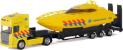 Die-cast Vrachtwagen met Boot - Ambulance
