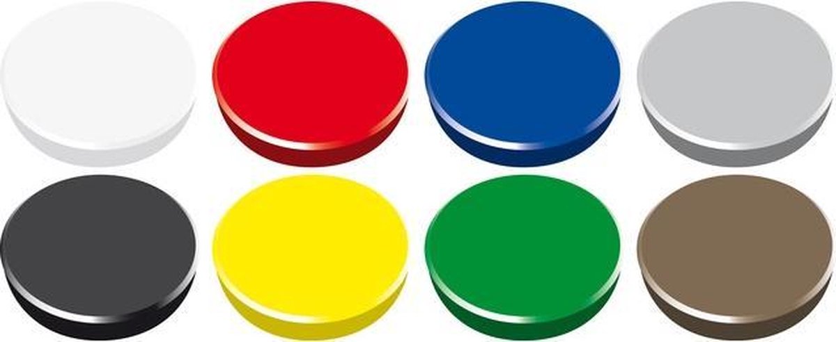 Magneet Alco 38mm rond doos a 10 stuks assorti
