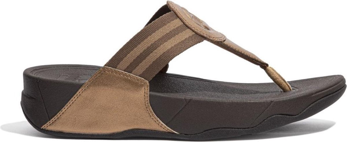 FitFlop™ Walkstar Toe post Wide Fit - Webbing Bronze - Maat 41