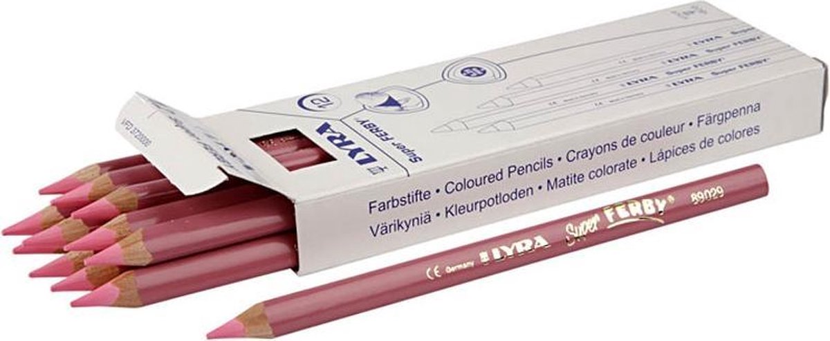 Lyra Super Ferby Kleurpotloden Roze 12 Stuks