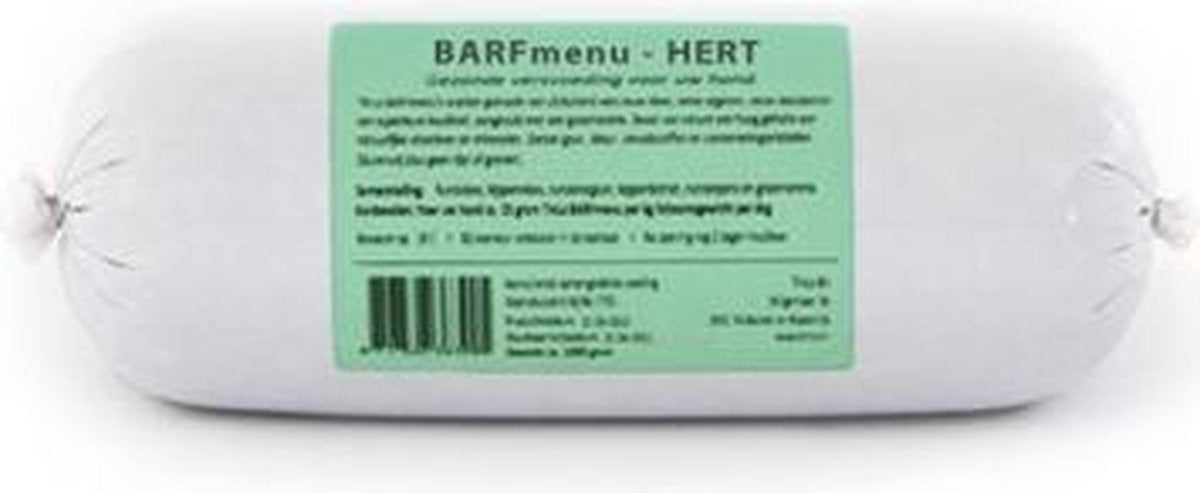 Barfmenu hert premium hondenvoer - 1000 gr - 1 stuks