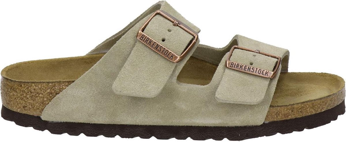 Birkenstock Arizona SFB VL Narrow Dames Slippers - Taupe - Maat 41