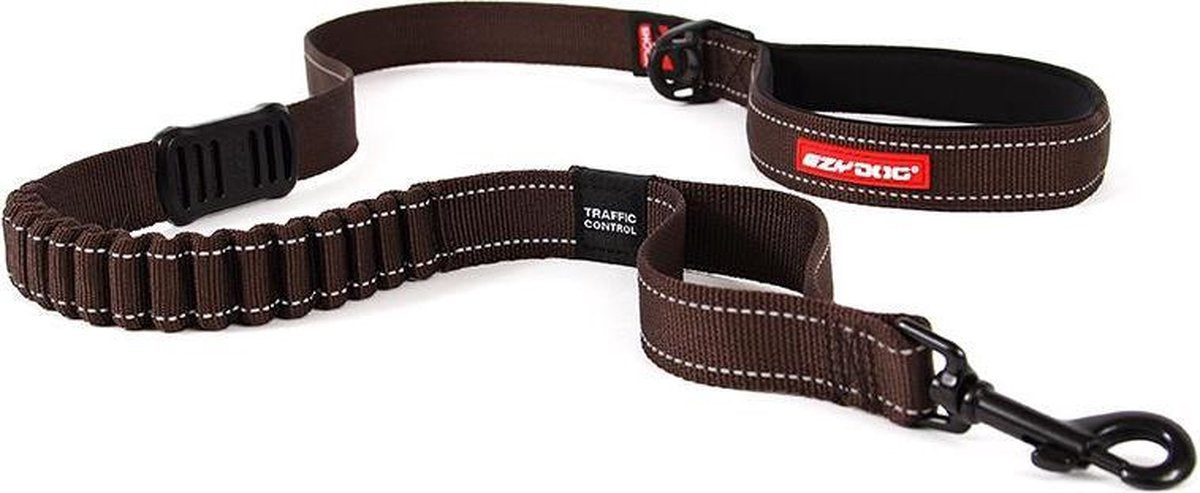 EzyDog Zero Shock - Lange Hondenriem - 120cm - Bruin