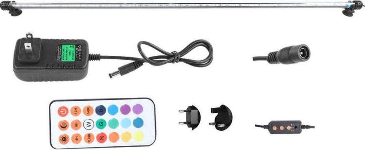 Aquariumverlichting 49cm - Aquariumlamp van glas - 120cm snoer - LED verlichting aquarium - 51 LED's - 16 Kleuren
