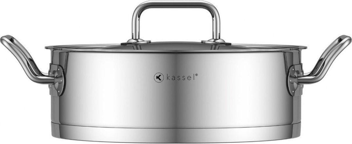 Kassel Top Chef 93037 - Lage kookpan - 24 cm-  RVS - 3.6 liter