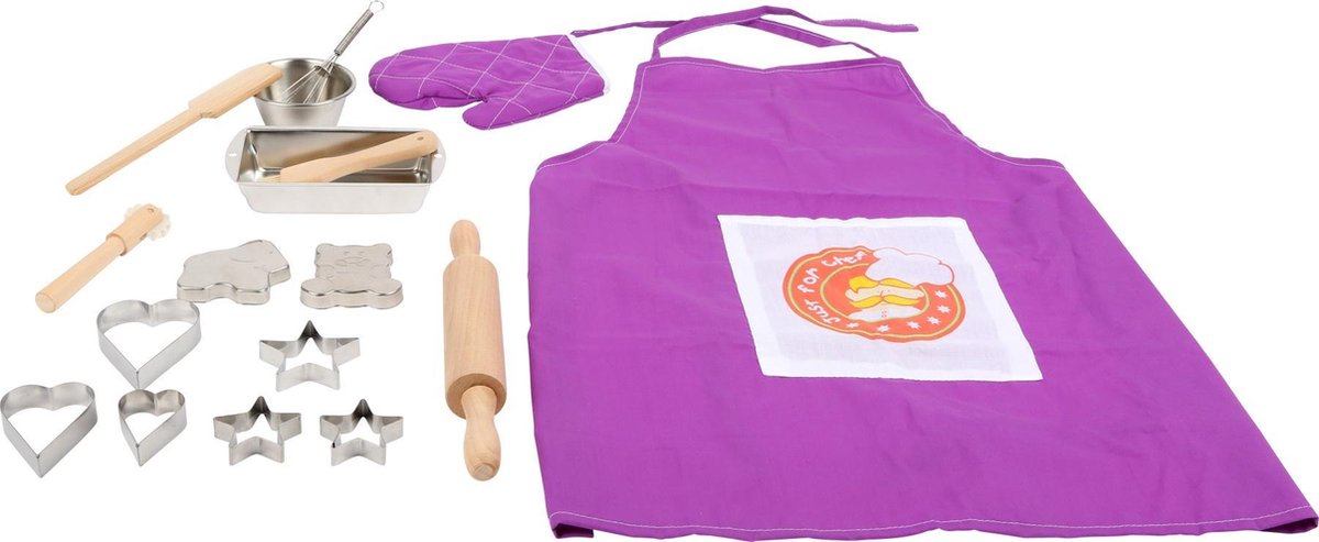 Small Foot Bakset Met Schort Pro Junior Hout/staal 17-delig