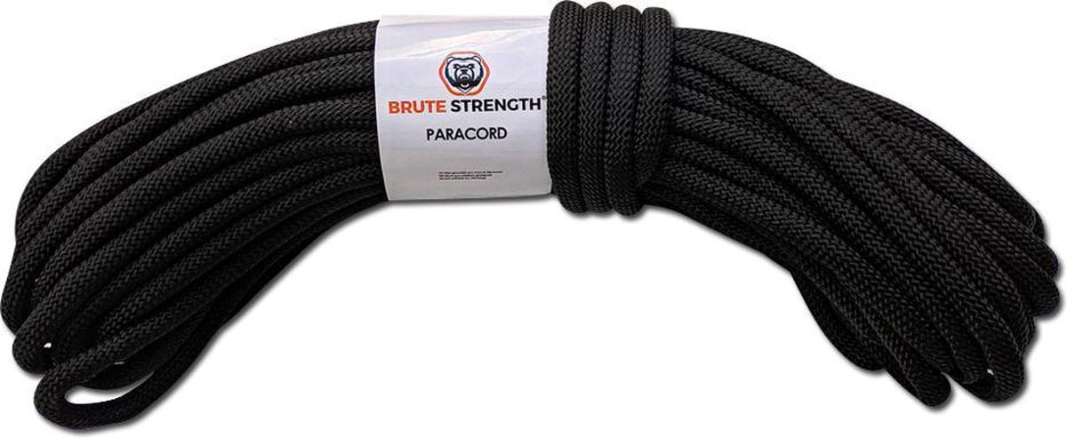 Paracord - Touw - 6 mm - 40 meter - Zwart - 400 kg trekkracht
