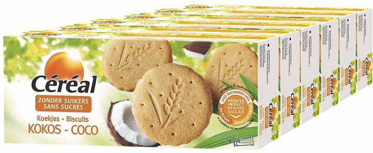 6x Cereal Kokoskoekjes 132 gr