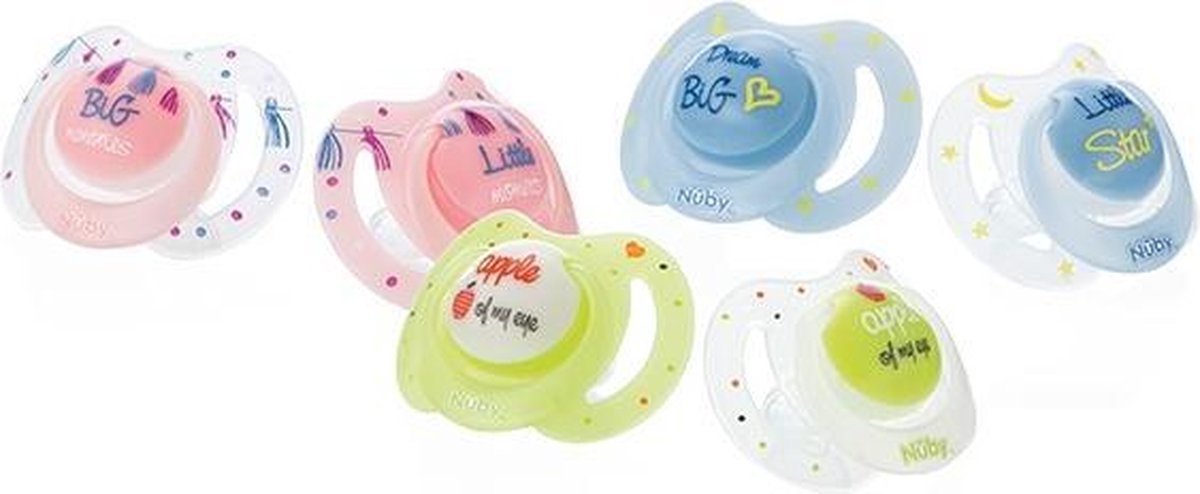 NÛBY Little Moments - Fopspenen Die Uw Kind Snel Terugvind In Het Donker - 0-6Maand -  4 Stuks