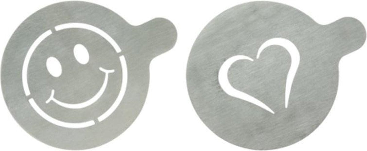 Koffie stencils Hart En Smiley