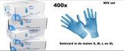 400x Mix Handschoenen nitril blauw mt.S