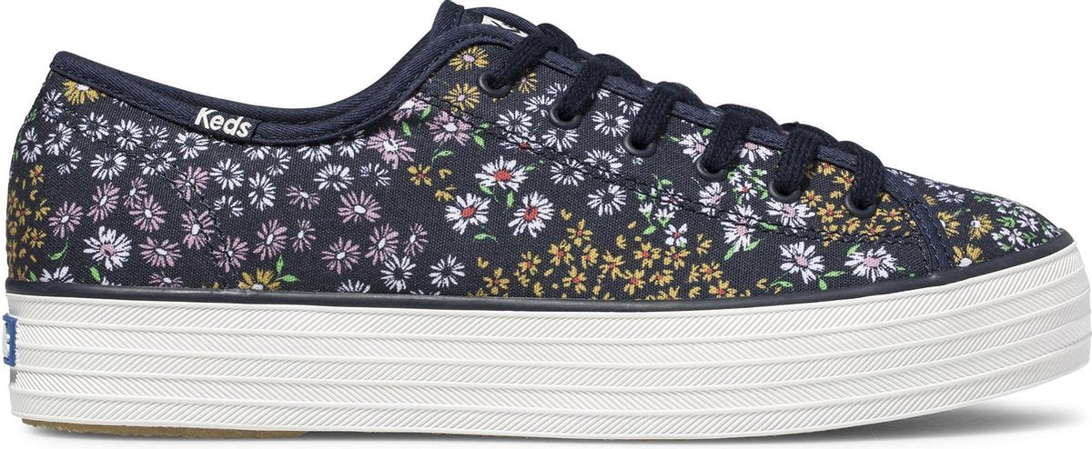 TPL Kick Floral Can. Navy Dames Veterschoenen - Blauw - maat 39.5