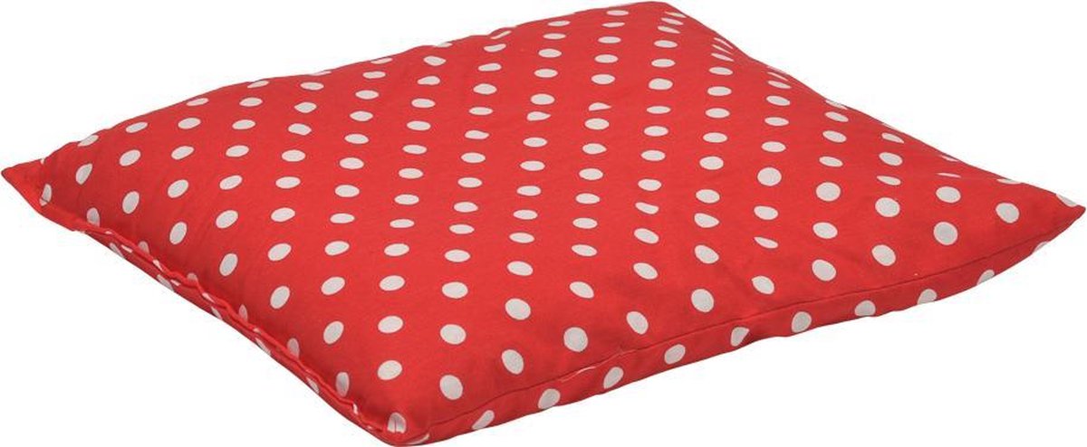 Druivenpitkussen Classico - 27 x 25cm - Rood met Witte Bollen