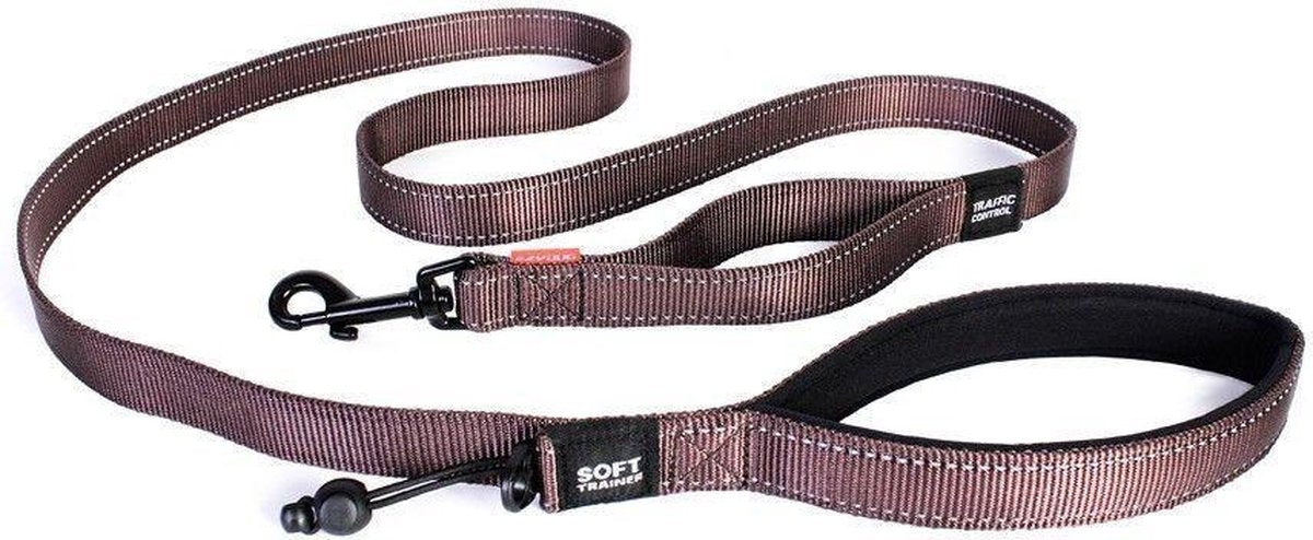 EzyDog Soft Trainer LITE - Hondenriem kleine honden - 180cm x 12mm - Bruin