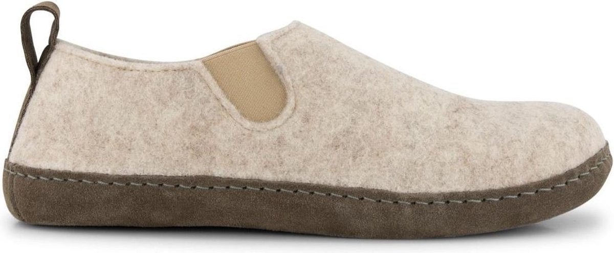 Travelin' In-Home Dames Sloffen - Wollen Pantoffels - Suede zool - Beige - Maat 36
