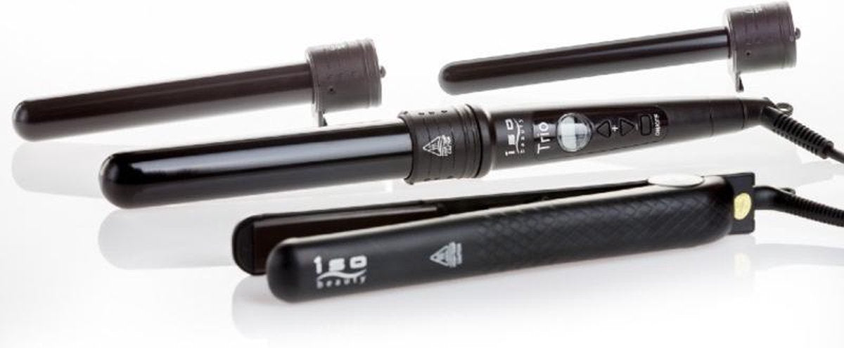 ISO Professional Trio set krultangen + Ultra black stijltang