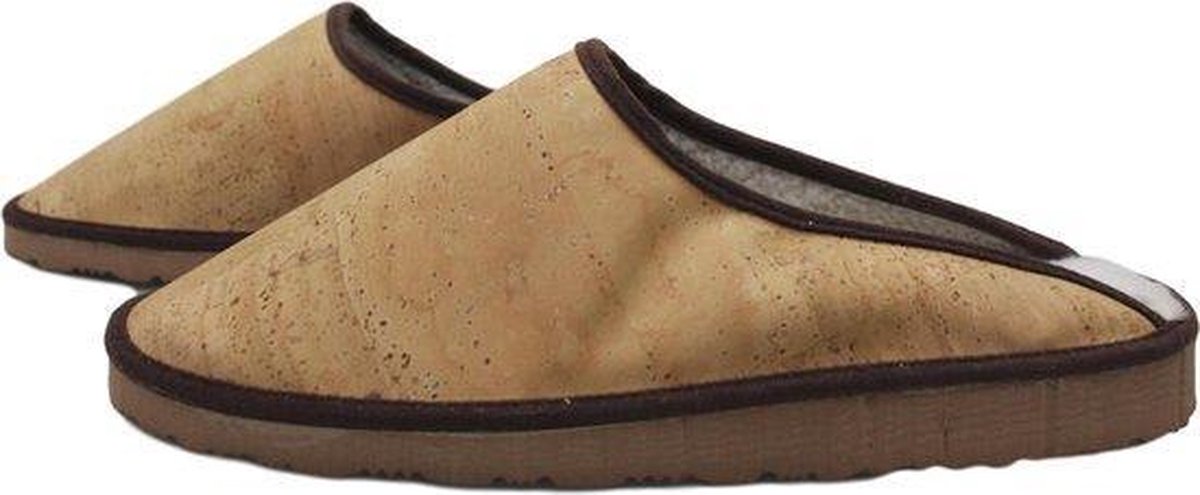Kurk - pantoffel - sloffen - heren - bruin - vegan - antislib - duurzaam - maat 45
