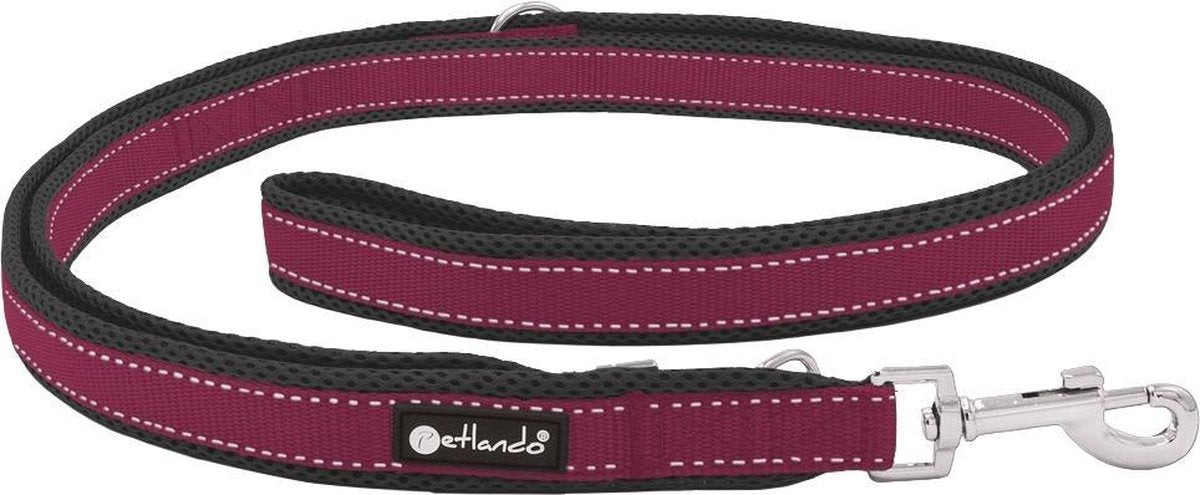 Dressuurlijn Outdoor berry - verstelbare hondenlijn maat S - 230 cm x 1