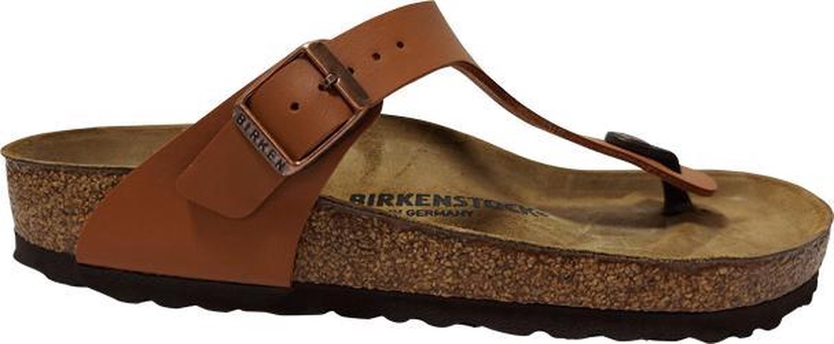 Birkenstock - Dames Sandalen Gizeh Birko-Flor Ginger Brown (regular) - Bruin - Maat 38