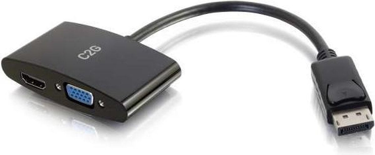 C2G 80937 tussenstuk voor kabels DisplayPort HDMI + VGA Zwart