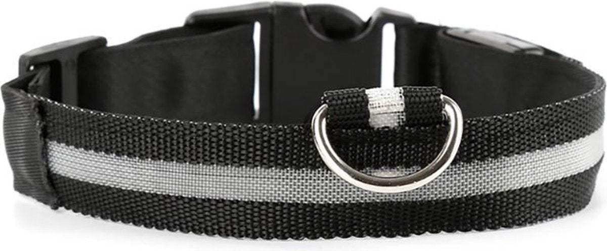 Led halsband - Lichtgevend - Veiligheid - Hond - Kat - Zwart - S - Pixypet
