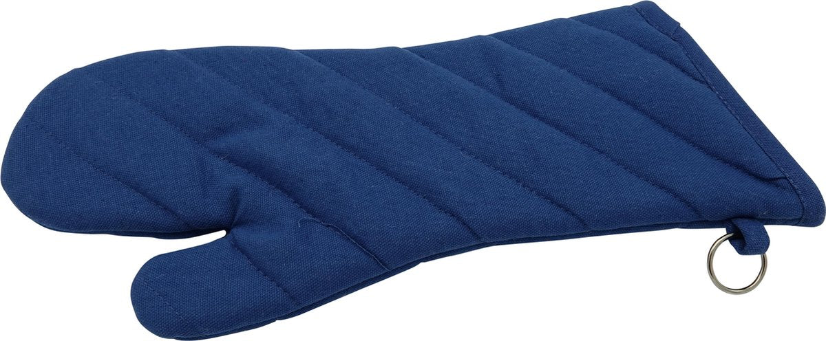 4cookz® katoenen Oven/bbq Handschoen Blauw met extra lange mouw