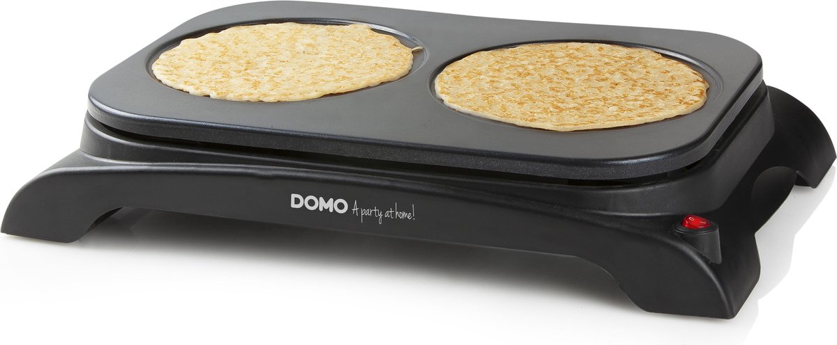 Domo DO8715P - Dubbele Crêpemaker - Ø 18cm - Zwart