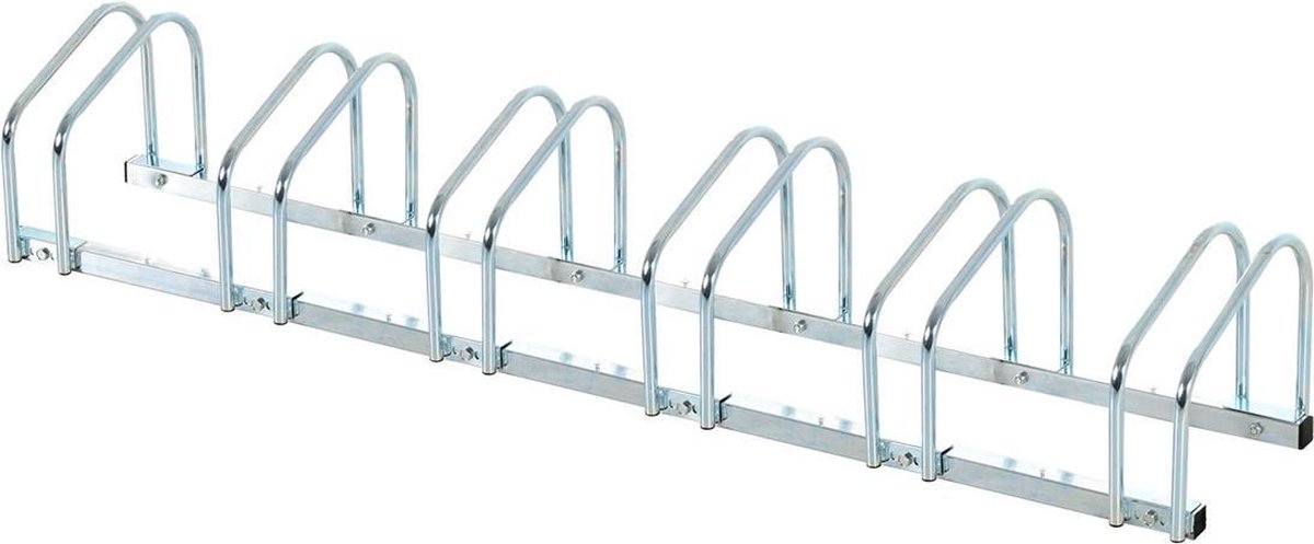 HOMCOM Fietsenrek voor 6 fietsen staal verzinkt 160 x 33 x 27cm