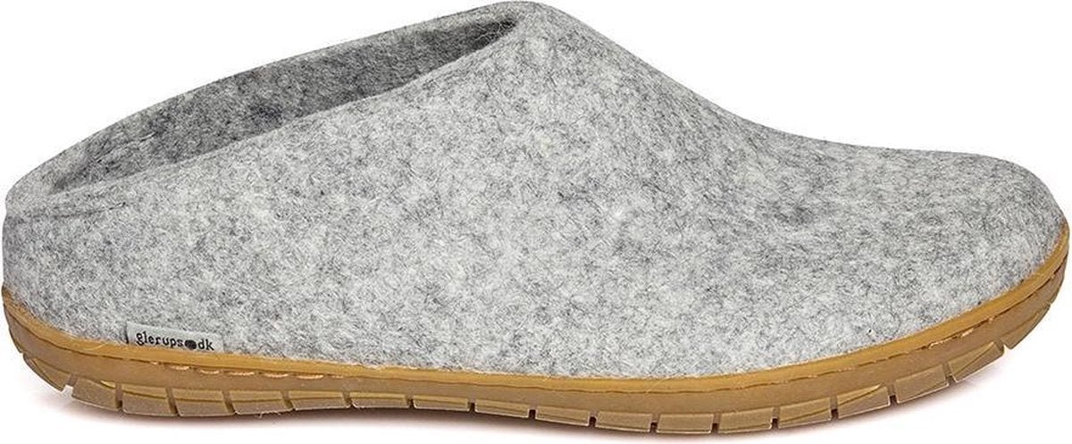Glerups Slipper met rubber zool-Grijs-45