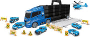 Luna Autotransporter Police 63 Cm Zwart/blauw 16-delig