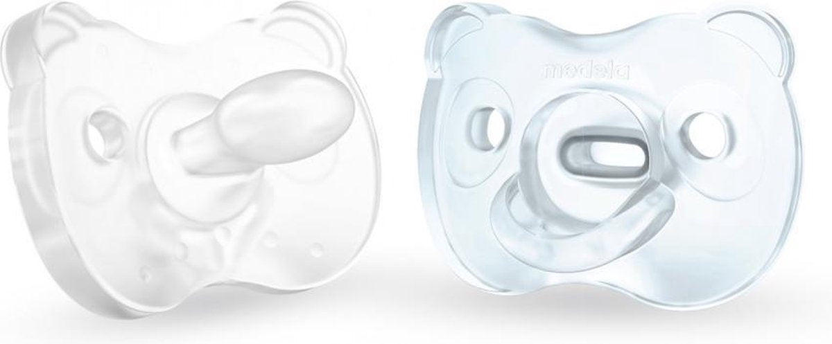 Medela Baby Fopspeen Soft Silicone Soft Blue/Transparant 0-6mnd 2-Pack
