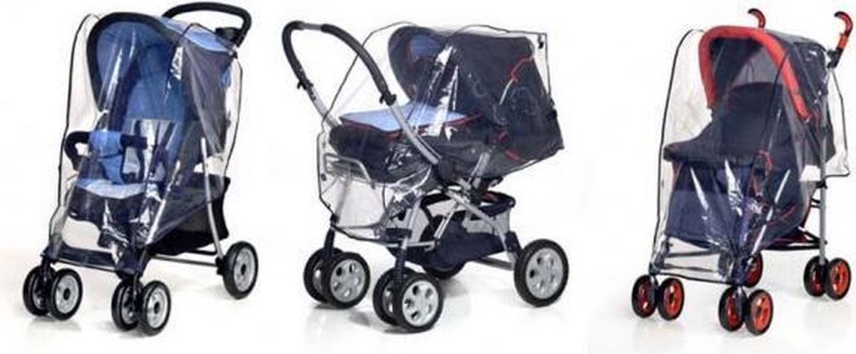 Jippie's - Regenscherm Universeel 3-In-1 Wagens - Transparant