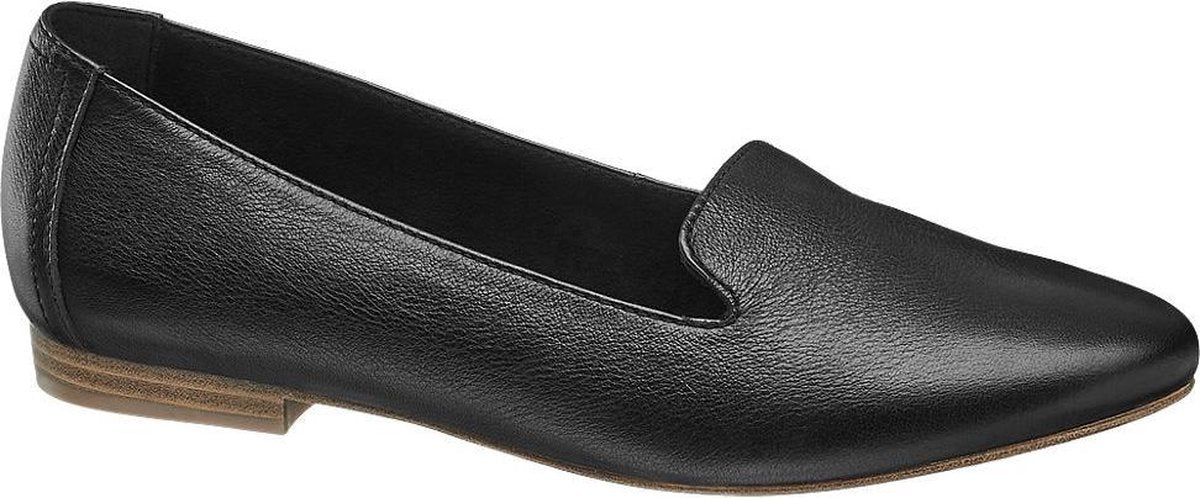 5th Avenue Dames Zwarte leren loafer - Maat 36