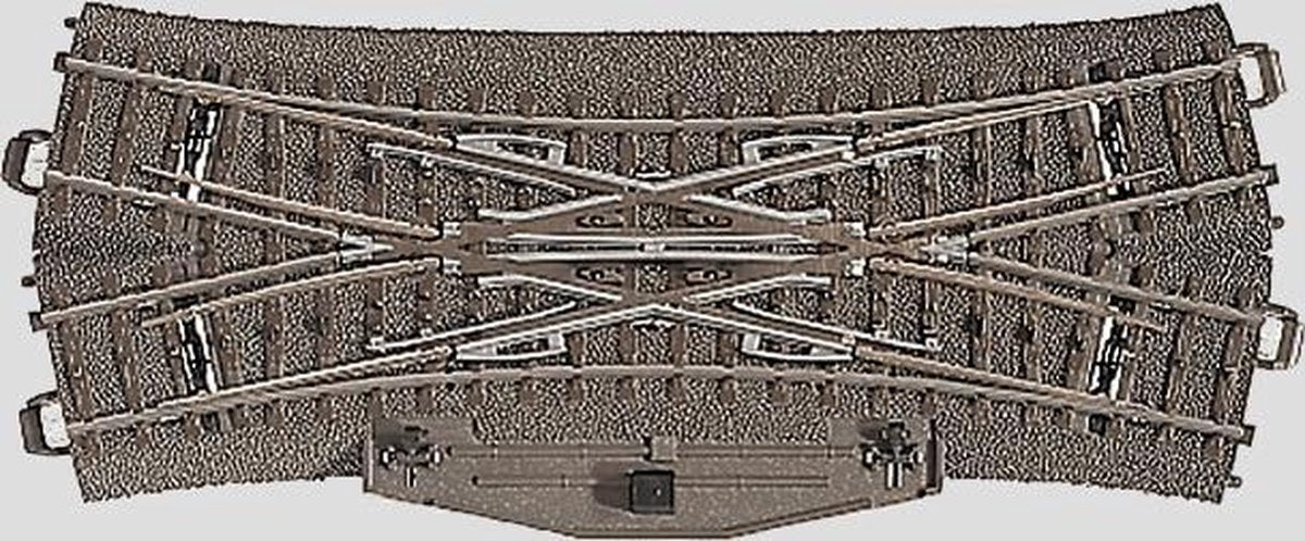 H0 Märklin C-rails (met ballastbed) 24624 Engels wissel 24.3 ° Met elektrische aandrijving en verlichte wissellantaarn 188.3 mm