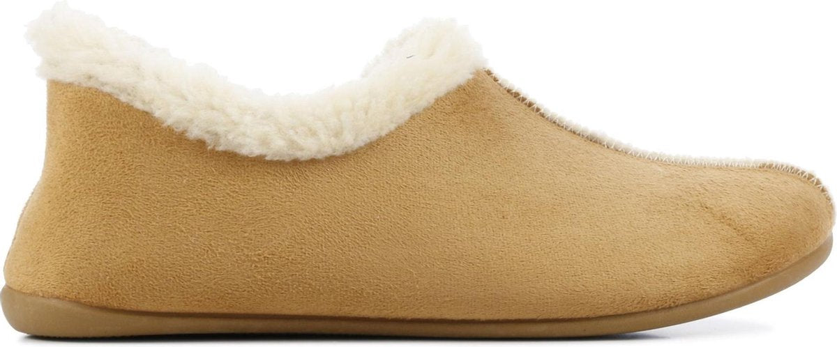 CM Comfort Vrouwen Suède Pantoffels / Damesschoenen Harde zool Sloffen - 66648000 - Cognac - Maat 41