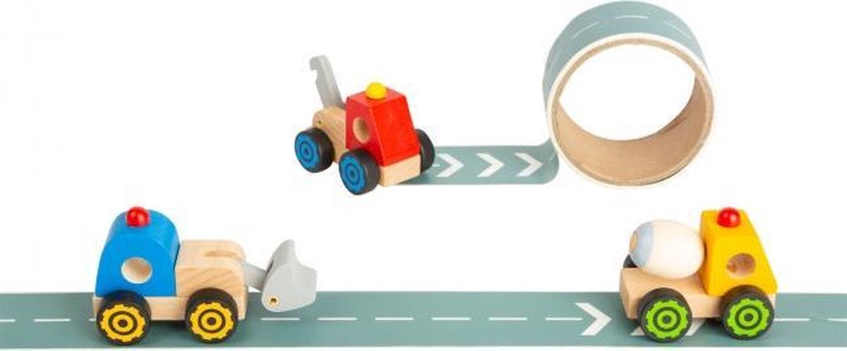 Houten vrachtwagen met zelfklevend weglint Display