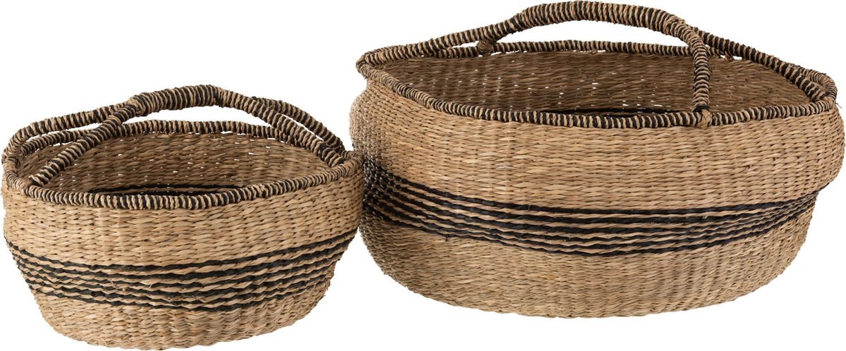 J-Line Set 2 Manden Rond Zeegras Naturel