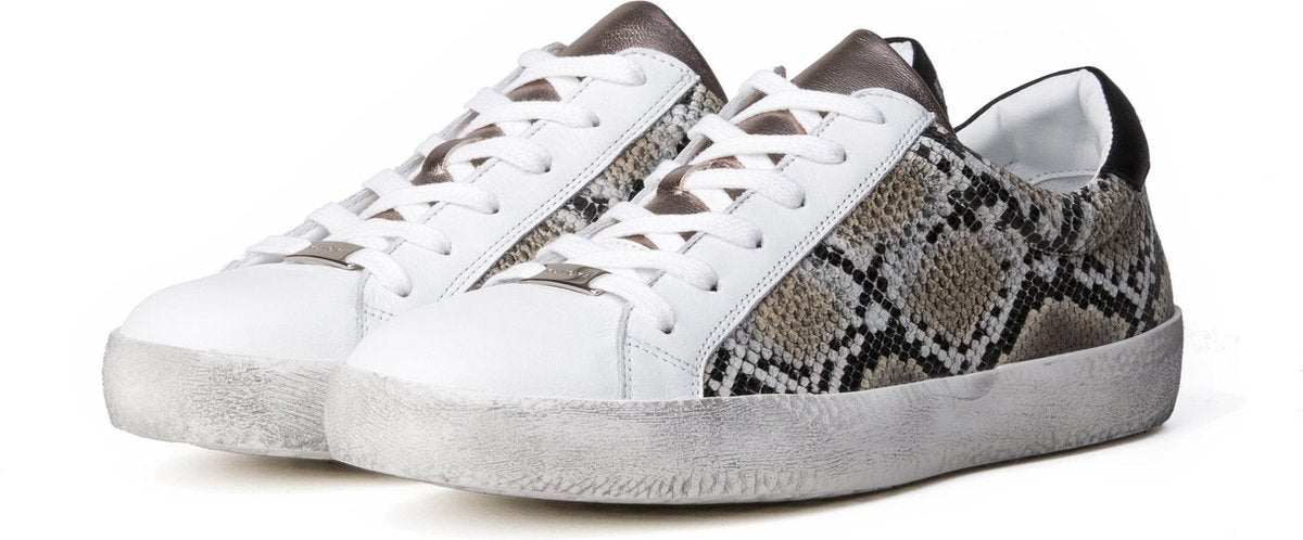 KUNOKA Alex snake - Sneakers Dames - maat 36 - Wit Slangenprint