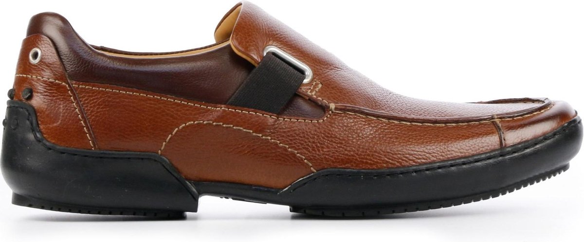 Van Bommel Mannen Leren Instapschoenen / Herenschoenen / Instapper 12090 - Bruin - Maat  41