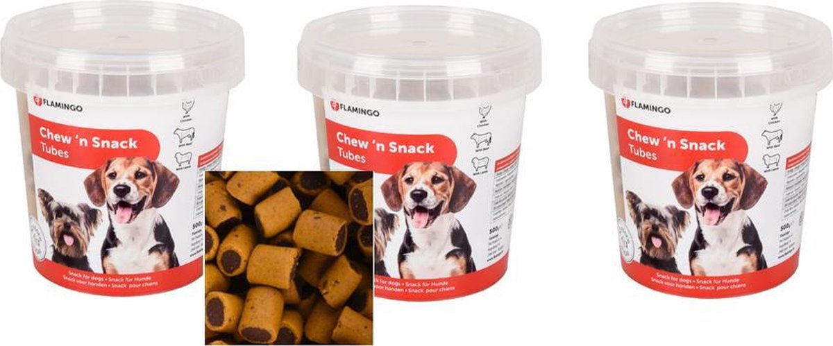 chew'n snack tubes 500G (verpakt per 3) hondensnack