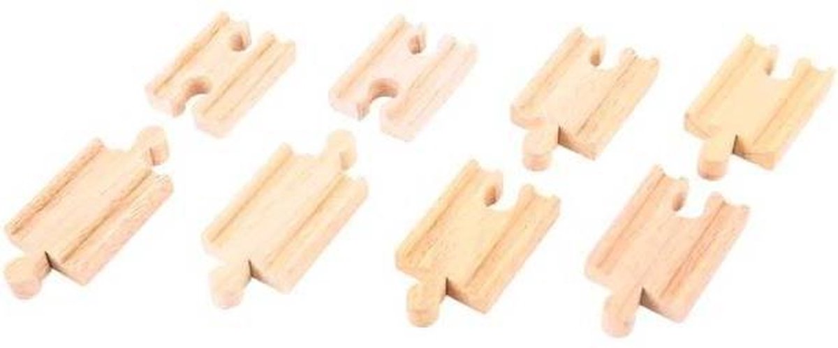 Bigjigs - Rails - Rechte stukken - Klein - 8dlg.