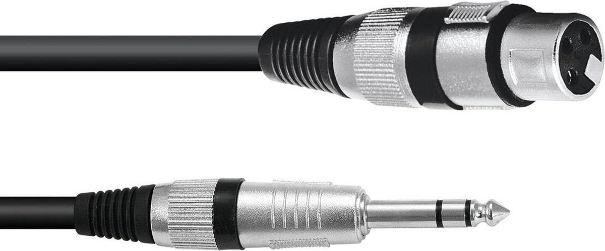 XLR Adapterkabel [1x XLR-bus 3-polig - 1x Jackplug male 6.3 mm (stereo)] 0.15 m Zwart Omnitronic